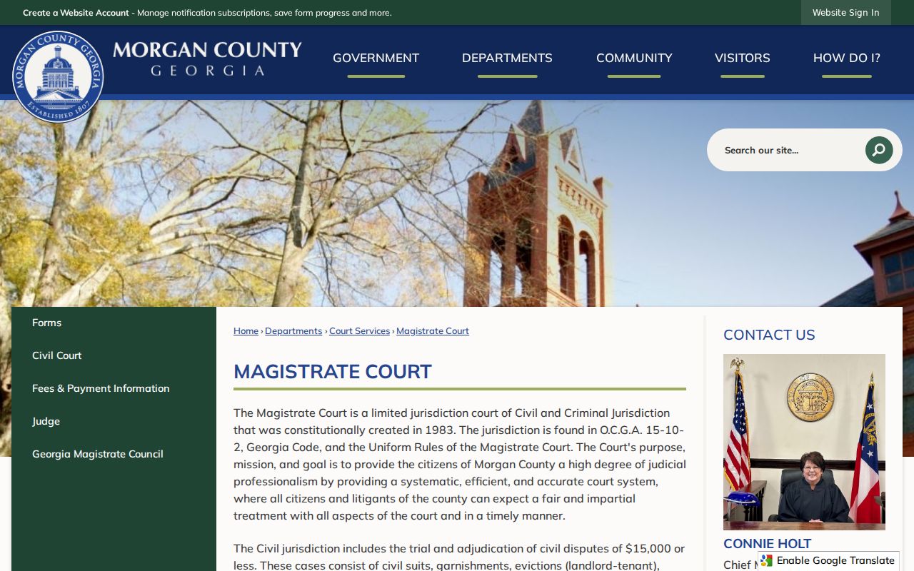 Morgan County arrest warrant Magistrate Court jurisdiction