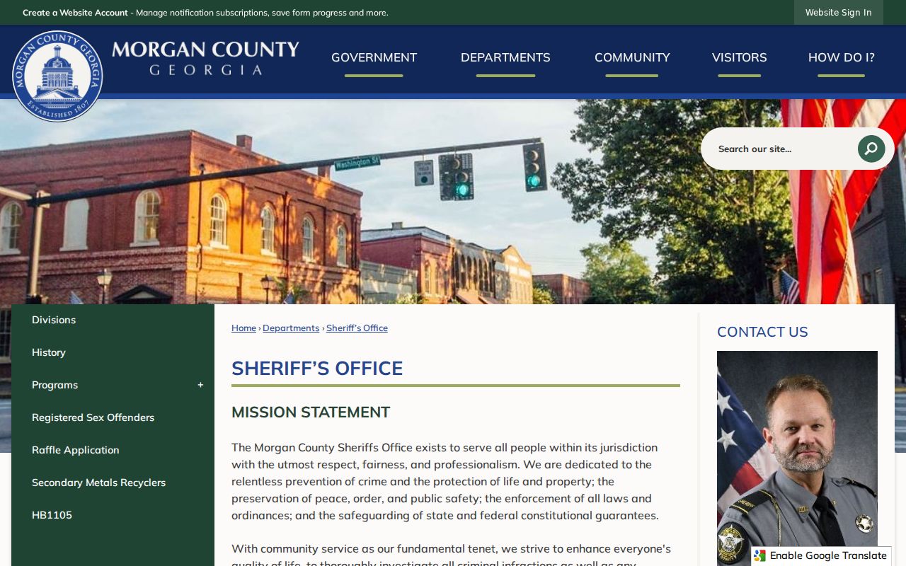 Morgan County warrant records sheriff contact channels